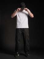Black Parachute Cargo 8 Pockets - Adjustable Drawstrings