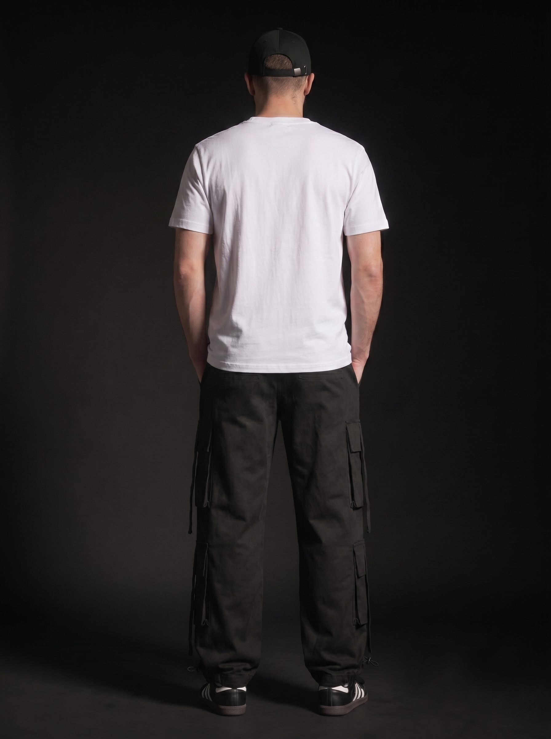 Black Parachute Cargo 8 Pockets - Adjustable Drawstrings