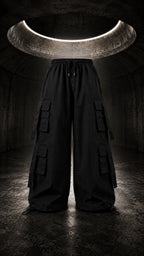Black Parachute Cargo 8 Pockets - Adjustable Drawstrings
