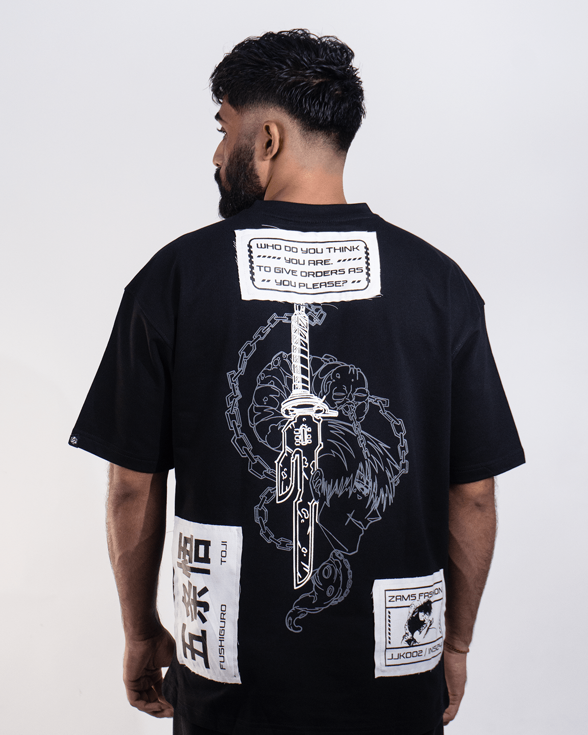 Toji 002 / JJK / Patched Oversized T-Shirt ZAMS