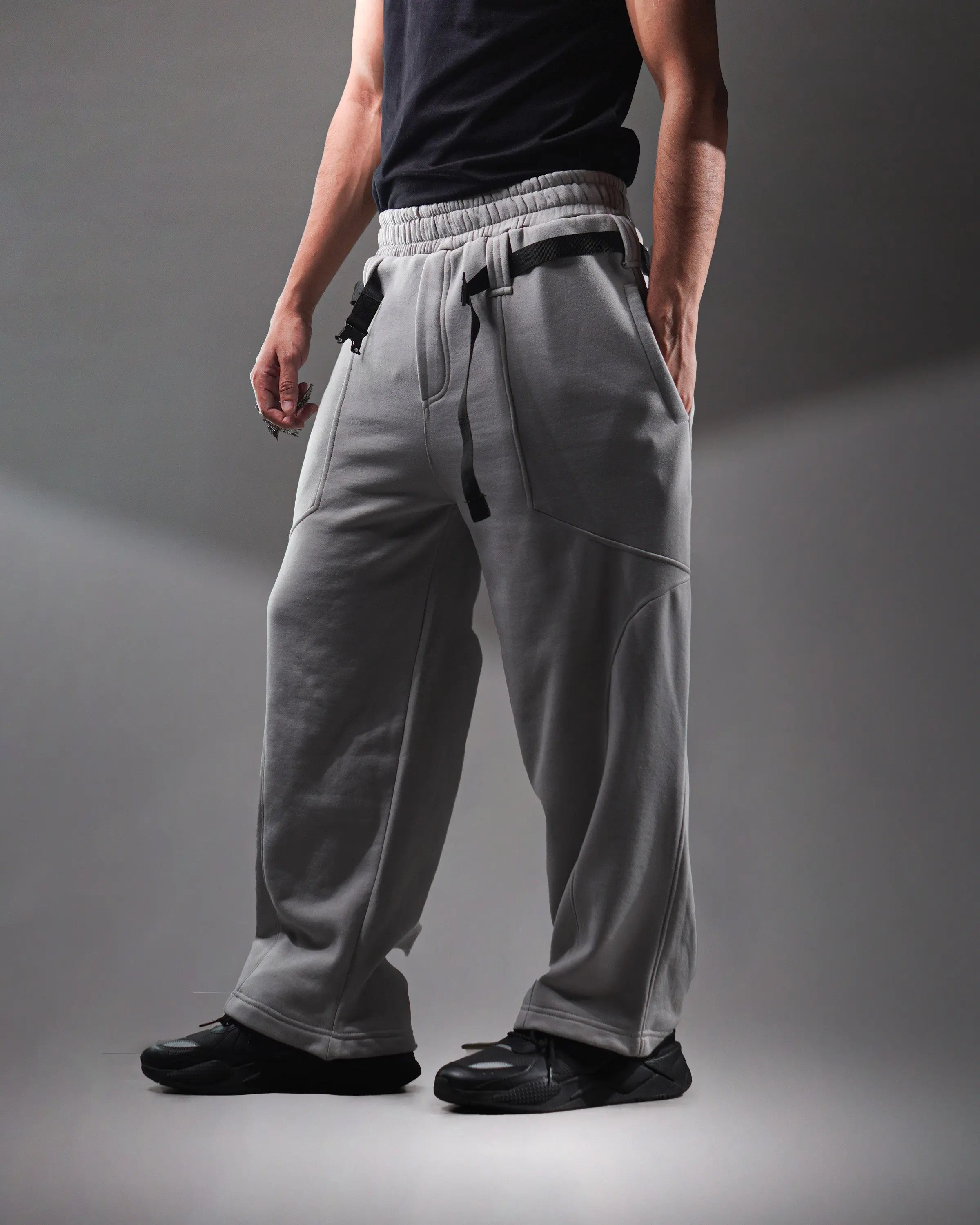 Zams Grey Baggy Fit Tech Sweatpant 002 ZAMS