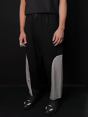 Zams Black and Grey Baggy Trackpant